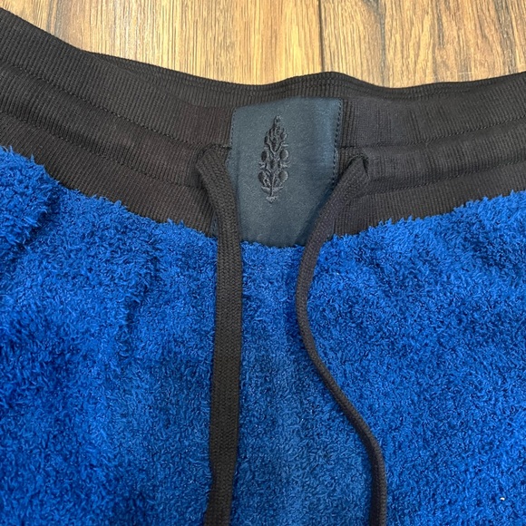 NWT Free People Movement Blue Cuddle Up Fleece Tie Waist Cozy Pants Joggers - Picture 7 of 9